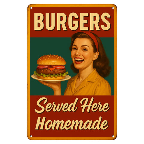 Burgers Served Here Blechschild - 20x30cm