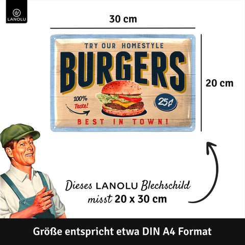 Blechschild Homestyle Burgers