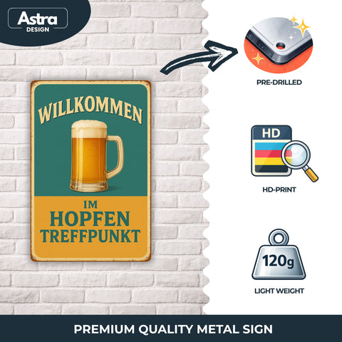 Hopfen Treffpunkt Blechschild - 20x30cm