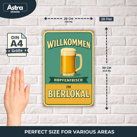 Hopfenfrisch im Bierlokal Blechschild - 20x30cm