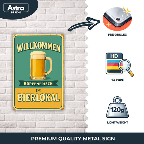Hopfenfrisch im Bierlokal Blechschild - 20x30cm