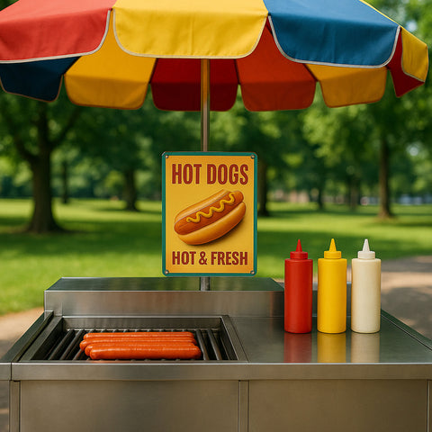 Hot Dogs Blechschild Hot & Fresh Gelb - 20x30cm