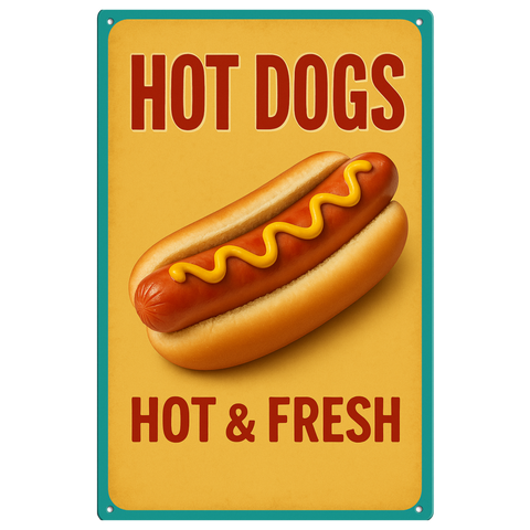 Hot Dog Blechschild 
