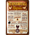 Blechschild Hühnerstall Regeln Lustig
