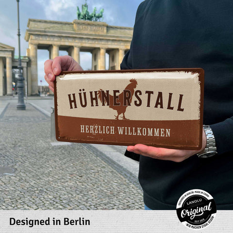 Blechschild Hühnerstall Herzlich Willkommen