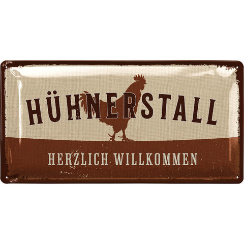 Blechschild Hühnerstall Herzlich Willkommen