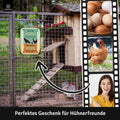 Blechschild Glück Huhn streicheln