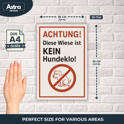 Kein Hundeklo Blechschild Weiß/Rot - 20x30cm