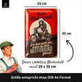 Blechschild Affe auf Motorrad