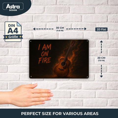 I am on Fire Blechschild - 20x30cm