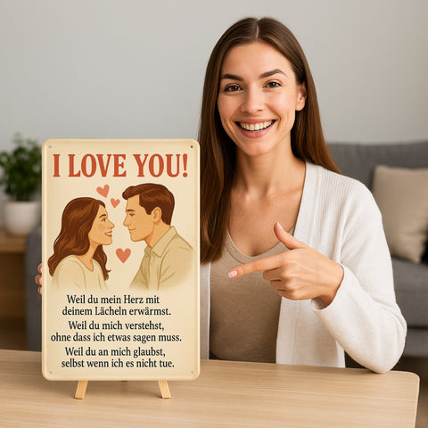 I love you Blechschild