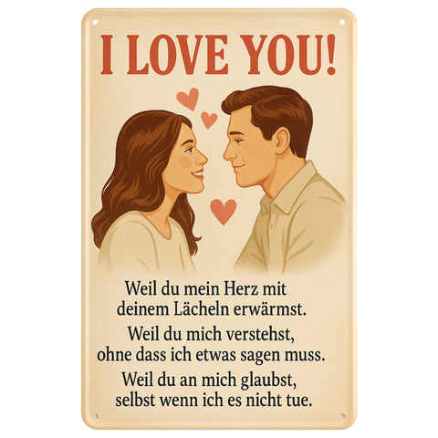 I love you Blechschild