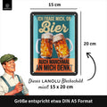 Blechschild Denkt Bier an mich