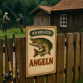 Ich geh jetzt Angeln Blechschild