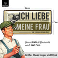 Blechschild Ich liebe meine Frau Fußball