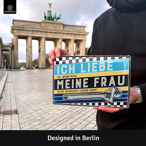 Blechschild Ich liebe meine Frau Werkstatt