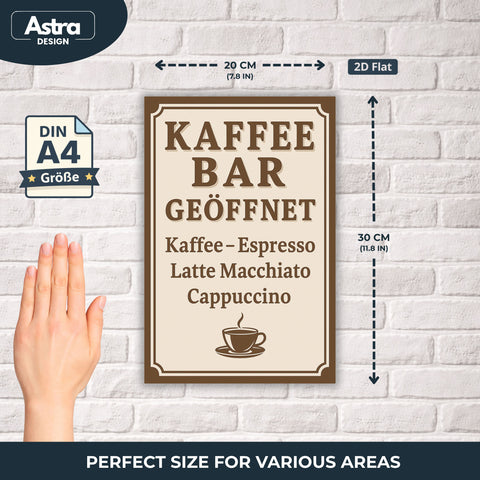 Kaffe Bar Blechschild - 20x30cm