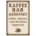 Kaffe Bar Blechschild