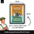 Blechschild Glück Katze streicheln