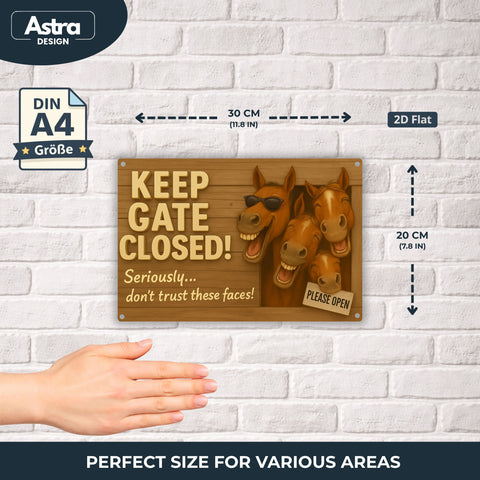 Blechschild 20x30cm – Keep Gate Closed!