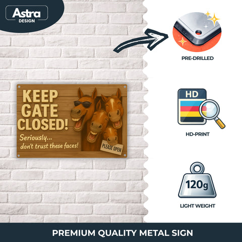 Blechschild 20x30cm – Keep Gate Closed!