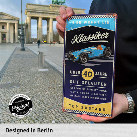 Blechschild Klassiker 40 Jahre - 17x34cm