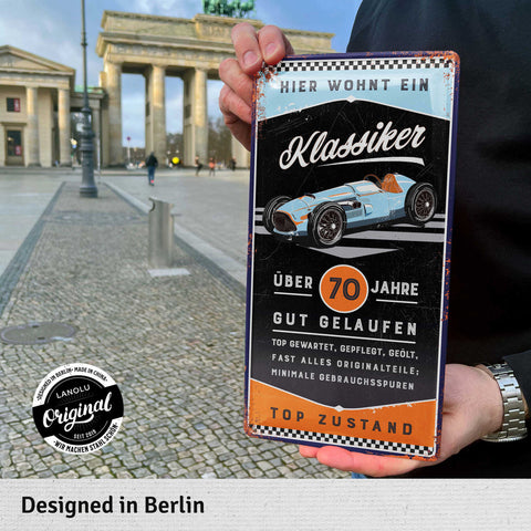 Blechschild Klassiker 70 Jahre