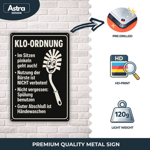 Klo Ordnung Blechschild - 20x30cm