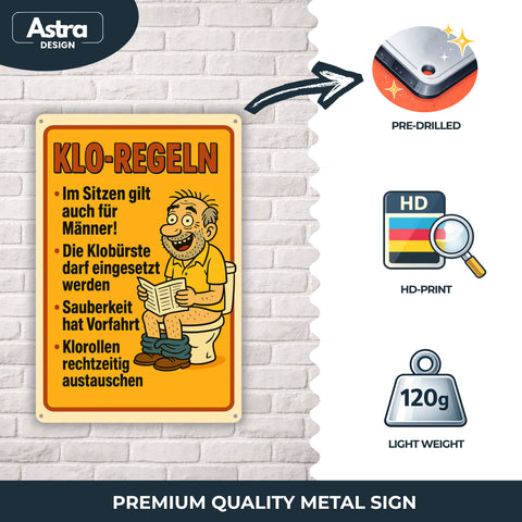 Klo Regeln Blechschild - 20x30cm