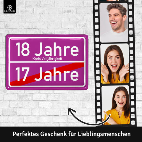 Blechschild 18 Jahre Volljährigkeit