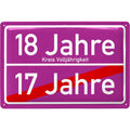 Blechschild 18 Jahre Volljährigkeit