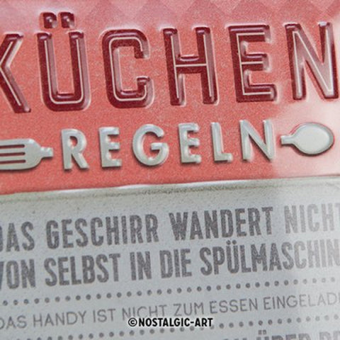 Küchen Regeln Blechschild