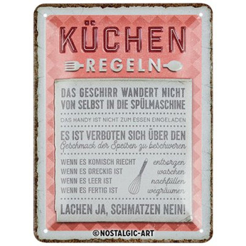 Küchen Regeln Blechschild