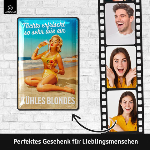 Blechschild Kühles Blondes Bier