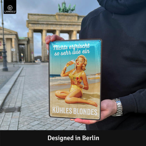 Blechschild Kühles Blondes Bier