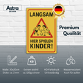 Langsam hier spielen Kinder Blechschild