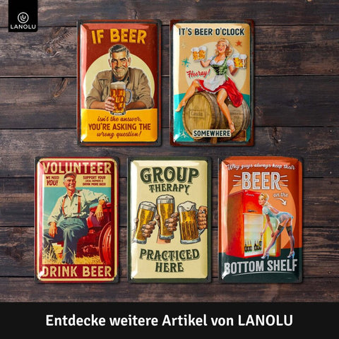 LANOLU Blechschild Beer Is The Answer 20x30cm