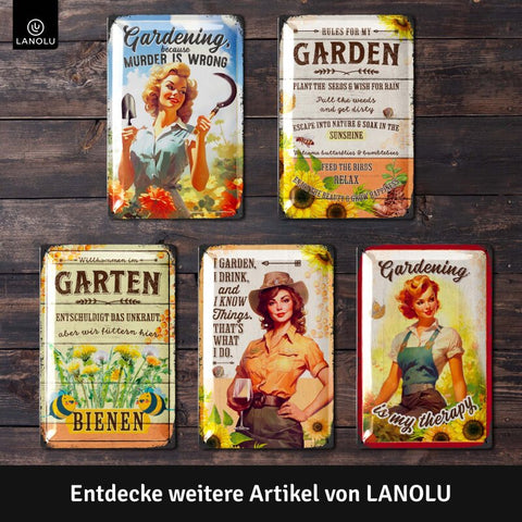 LANOLU Blechschild Gardening Murder 20x30cm