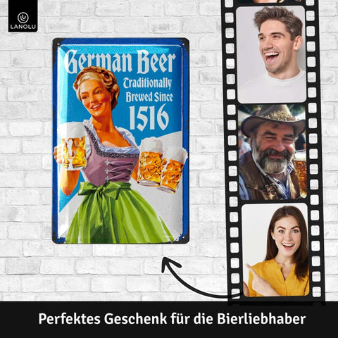 LANOLU Blechschild German Beer 20x30cm