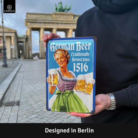 LANOLU Blechschild German Beer 20x30cm