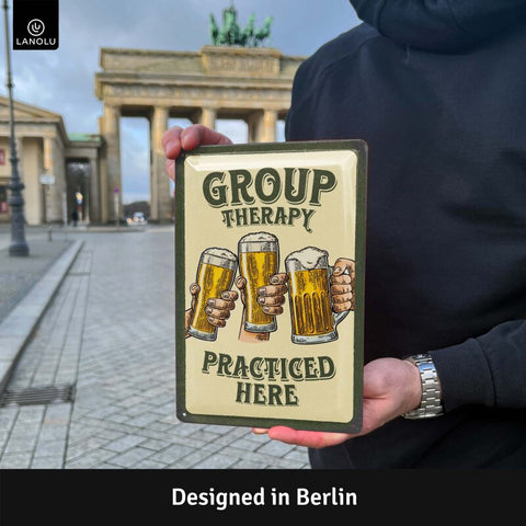 LANOLU Blechschild Group Therapy GREEN 20x30cm
