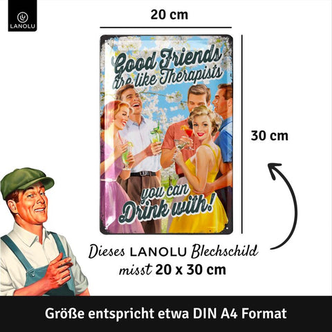 LANOLU Blechschild Group therapy PEOPLE 20x30cm
