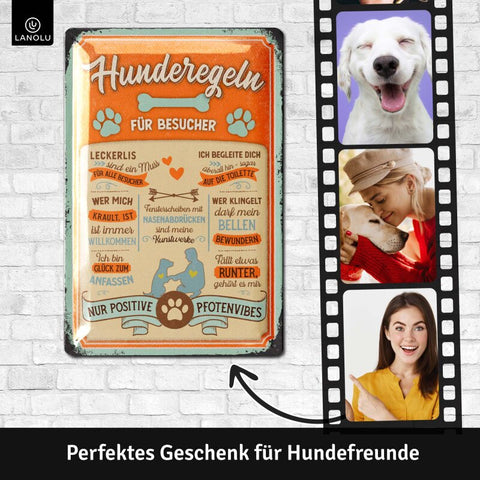LANOLU Blechschild Hunde Regeln DEU 20x30cm