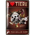 Blechschild Tiere grillen
