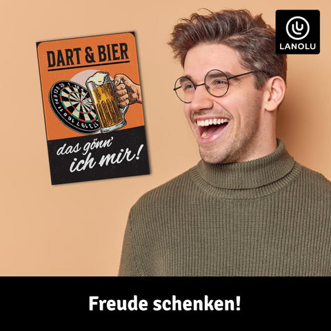LANOLU Fotomagnet Dart, Bier, gönn ich mir - 8x5,5 cm