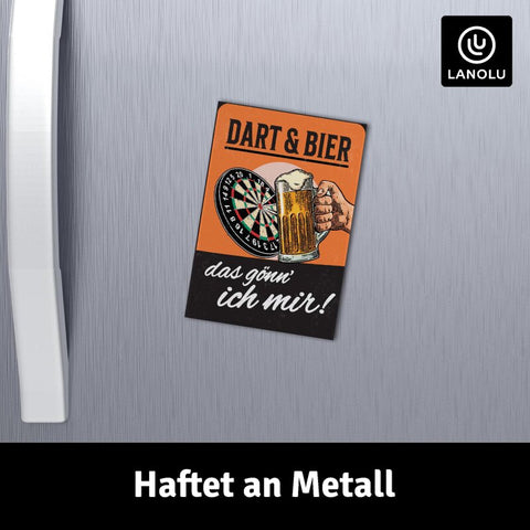 LANOLU Fotomagnet Dart, Bier, gönn ich mir - 8x5,5 cm