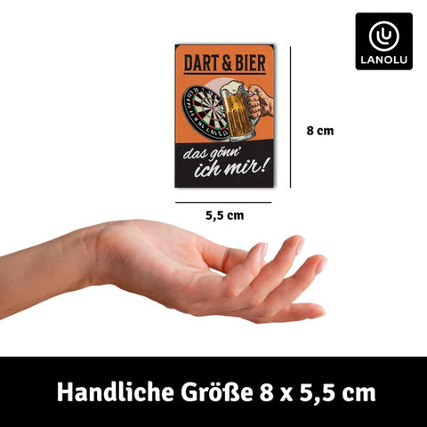 LANOLU Fotomagnet Dart, Bier, gönn ich mir - 8x5,5 cm