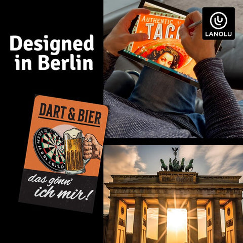 LANOLU Fotomagnet Dart, Bier, gönn ich mir - 8x5,5 cm