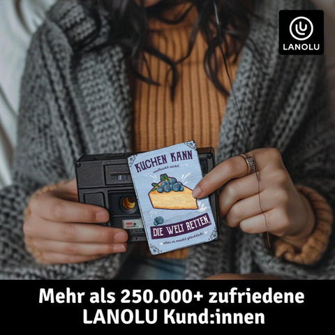 LANOLU Fotomagnet Kuchen, Welt retten, glücklich - 8x5,5 cm