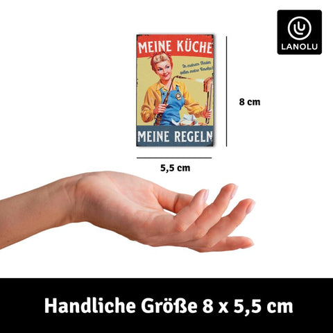 LANOLU Fotomagnet Meine Küche Frau Toastbrot 8x5,5cm